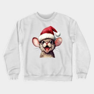 Funny Christmas Mouse Face Crewneck Sweatshirt